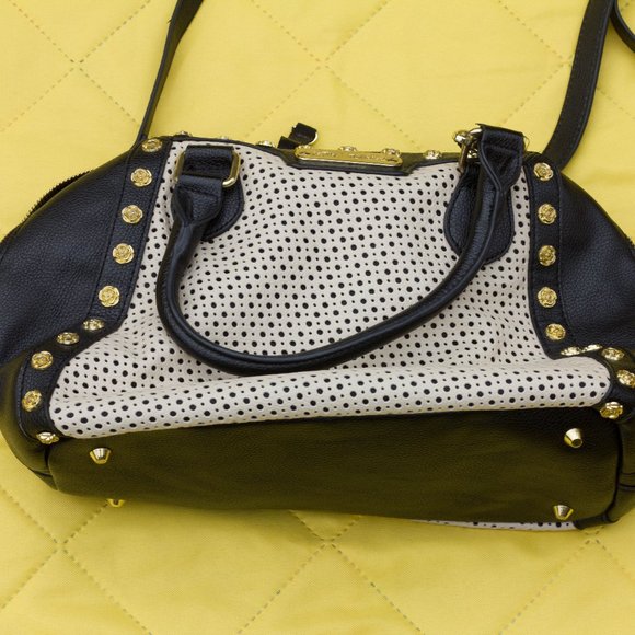 Betsey Johnson Handbags - Betsey Johnson Cream & Black Shoulder Bag